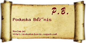 Poduska Bónis névjegykártya